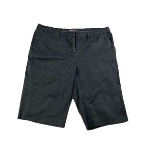 New York And Company Women's Bermuda Shorts Mid Rise Stretch Size 10 Black